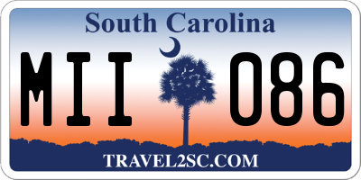 SC license plate MII086