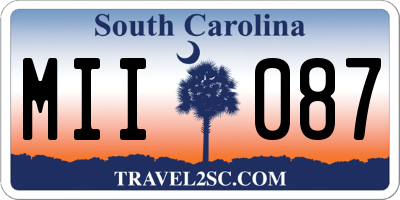 SC license plate MII087