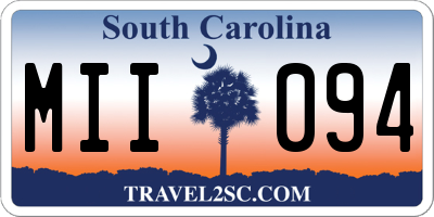 SC license plate MII094