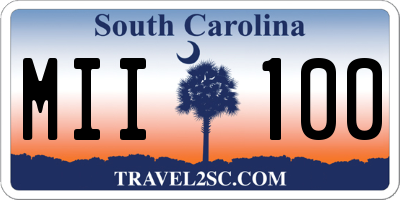SC license plate MII100