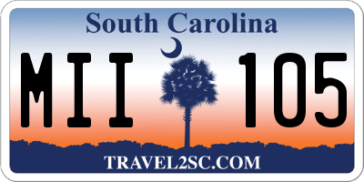 SC license plate MII105