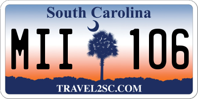 SC license plate MII106