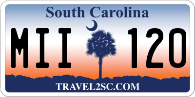 SC license plate MII120
