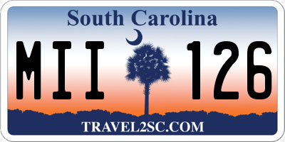 SC license plate MII126