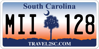SC license plate MII128