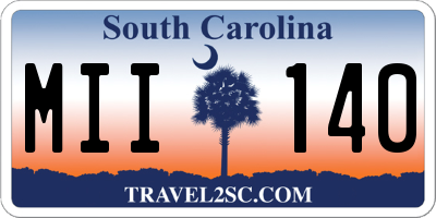 SC license plate MII140