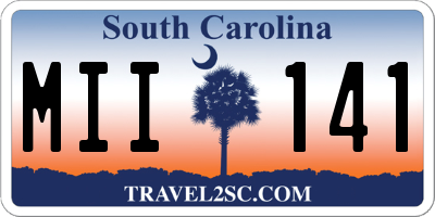 SC license plate MII141