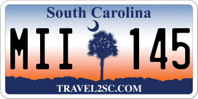 SC license plate MII145