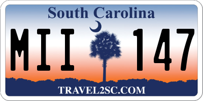 SC license plate MII147