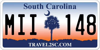 SC license plate MII148