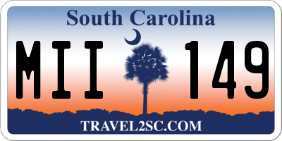 SC license plate MII149