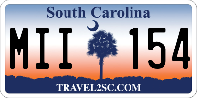 SC license plate MII154