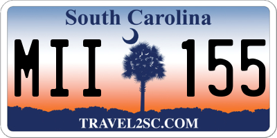 SC license plate MII155