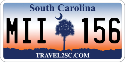 SC license plate MII156