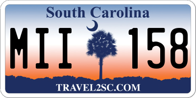 SC license plate MII158