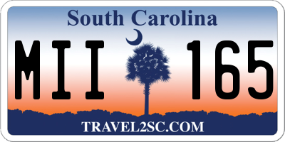 SC license plate MII165