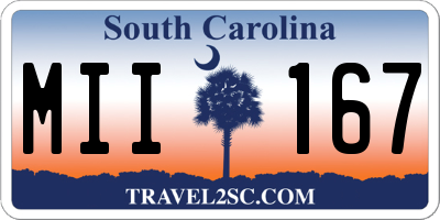 SC license plate MII167