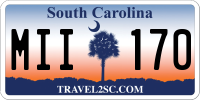 SC license plate MII170