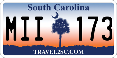 SC license plate MII173