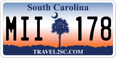 SC license plate MII178