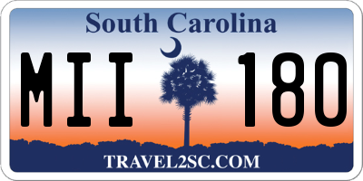 SC license plate MII180