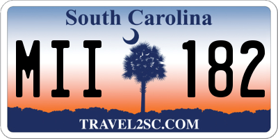 SC license plate MII182