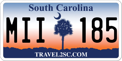 SC license plate MII185