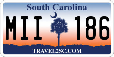 SC license plate MII186