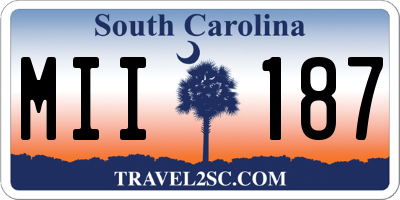 SC license plate MII187
