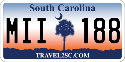 SC license plate MII188