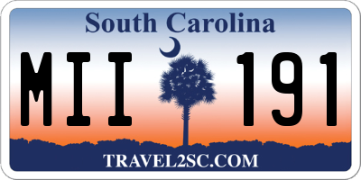 SC license plate MII191