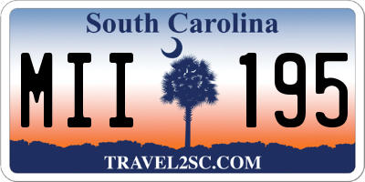 SC license plate MII195