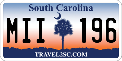 SC license plate MII196