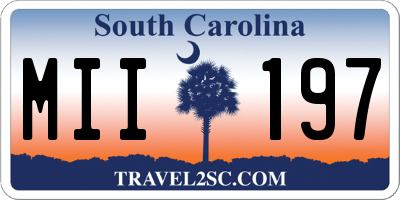 SC license plate MII197