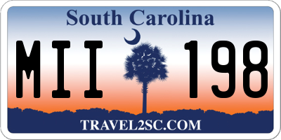 SC license plate MII198