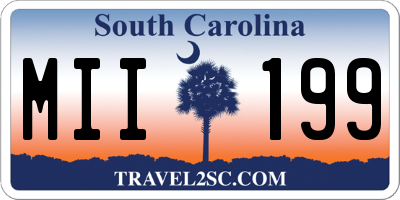 SC license plate MII199