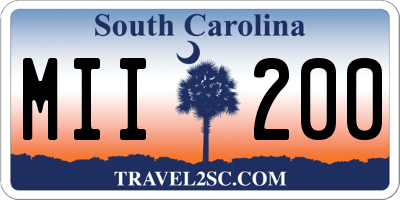 SC license plate MII200