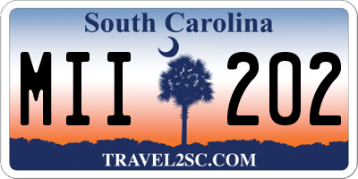 SC license plate MII202