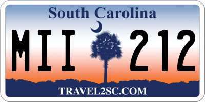 SC license plate MII212