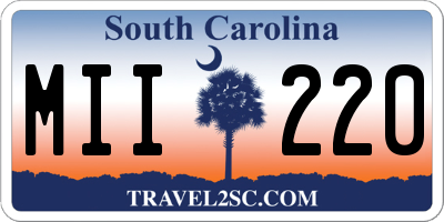 SC license plate MII220