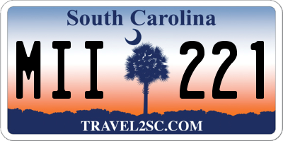 SC license plate MII221