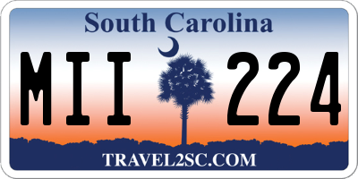 SC license plate MII224