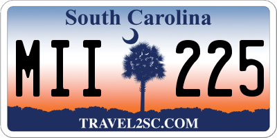 SC license plate MII225