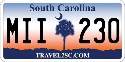SC license plate MII230