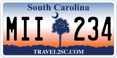 SC license plate MII234