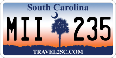 SC license plate MII235