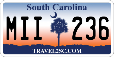 SC license plate MII236