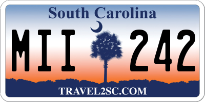 SC license plate MII242
