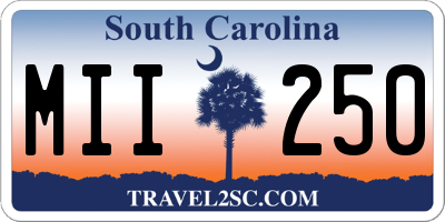 SC license plate MII250
