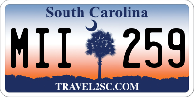 SC license plate MII259